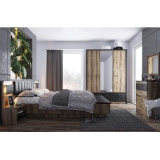 Модульная мебель АНРЭКС JAGGER Зеркало навесное цвет Дуб монастырский /черный (1 уп.)