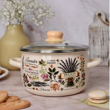 Кастрюля APPETITE 1RC161S Эдем эмал сфер 2,0л стекл/кр