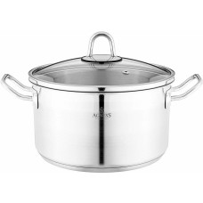 Кастрюля AGNESS 916-453 нерж. со стекл.крышкой 22X12см 4,2л