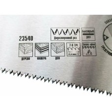 Ножовка MATRIX Ножовка по дереву, 400 мм, 7-8 TPI, зуб-3D, каленый зуб, двухкомпонентная рукоятка 23540