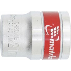 Головка торцевая MATRIX Головка торцевая, 21 мм, шестигранная, CrV, под квадрат 1/2, хромированная 13121