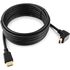 кабель CABLEXPERT Кабель HDMI CC-HDMI490-15, 4.5м, v1.4, 19M/19M, углов. разъем, черный, позол.разъемы, экран, пакет (066044) {50}
