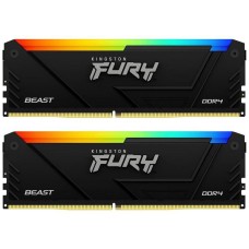 KINGSTON Модуль памяти 32GB DDR4 3200MHz DIMM FURY Beast Black RGB XMP kit 2x16Gb, CL16, 288-pin 1.35V Non-ECC