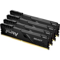 KINGSTON Модуль памяти 64GB DDR4 3600 DIMM FURY Beast Black Gaming Memory KF436C18BBK4/64 Non-ECC, CL18, 1.35V, KF436C18BBK4/64 2Gx8 (Kit of 4), RTL