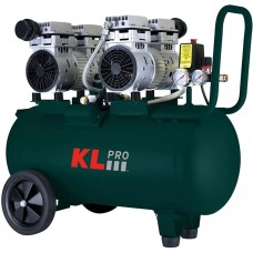 KLPRO Профессиональный бесшумный воздушный компрессор KLK50S2 (сеть, 1,5Квт, 8бар, 262л/мин, емкость 50л)