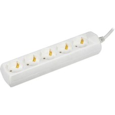 IEK Сетевой удлинитель У05 5м (5 розеток) белый (пакет ПЭ)
