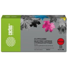 CACTUS Картридж струйный CS-PFI320BK PFI-320 BK черный пигментный (300мл) для Canon imagePROGRAF TM-200/TM-205/TM-300/TM-305/TM-350 с чипом