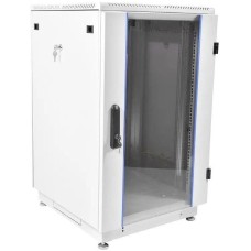 ЦМО Шкаф коммутационный (ШТК-М-18.6.6-1ААА) напольный 18U 600x600мм пер.дв.стекл задн.дв.стал.лист 2 бок.пан. направл.под закл.гайки 270кг серый 455мм 48.6кг 180град. 960мм