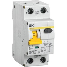 IEK Выключатель автом. дифф. тока MAD22-5-016-C-30 АВДТ 32 16A тип C 6kA 30мА A 1П+Н 230В 2мод белый (упак.:1шт)