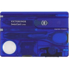 VICTORINOX Швейцарская карта SwissCard Lite (0.7322.T2) синий полупрозрачный коробка подарочная