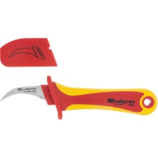 СИБРТЕХ Нож диэлектрический до 1000 В, серповидная рабочая кромка полотна 78804