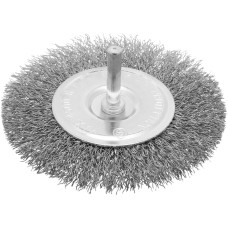 СИБРТЕХ Щетка для дрели 100 мм, плоская со шпилькой, витая проволока 744507
