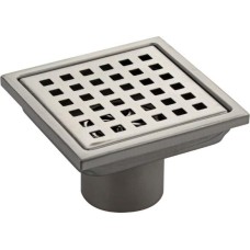 САНАКС - Трап душевой, из нержавеющей стали, 110 х 110 мм, крышка с перфорацией, СУХОЙ ЗАТВОР, вертикальный выпуск 50 мм, цвет САТИН . 1183