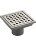 САНАКС - Трап душевой, из нержавеющей стали, 110 х 110 мм, крышка с перфорацией, СУХОЙ ЗАТВОР, вертикальный выпуск 50 мм, цвет САТИН . 1183