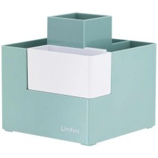 DELI Подставка EZ072GREEN Linfini 6отд. для письменных принадлежностей 120x120x123мм зеленый