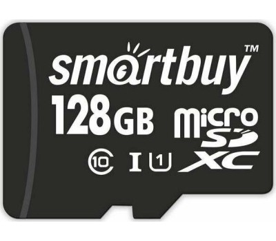 Карта памяти SMARTBUY (SB128GBSDCL10-01) MicroSDXC 128GB Class10 UHS-I U1 + адаптер