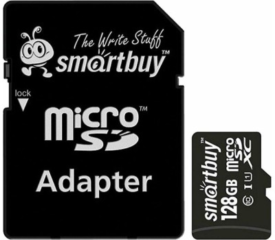 Карта памяти SMARTBUY (SB128GBSDCL10-01) MicroSDXC 128GB Class10 UHS-I U1 + адаптер