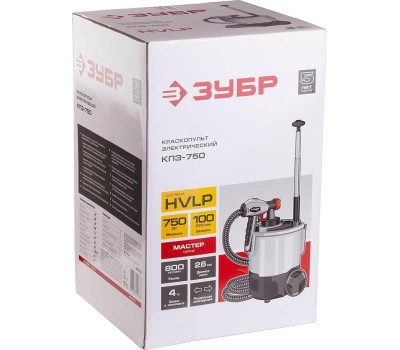 Краскопульт ЗУБР КПЭ-750 Краскопульт электрический, компрессорный, 750 Вт
