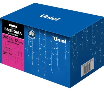 Бахрома с коннекторами UNIEL (UL-00001367) ULD-B3010-200/SWK WHITE IP67