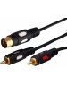 Кабель DIN REXANT (17-2512) ШНУР DIN 5 PIN - 2 RCA, ДЛИНА 1,5 МЕТРА (GOLD)