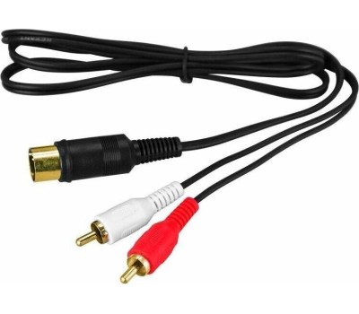 Кабель DIN REXANT (17-2512) ШНУР DIN 5 PIN - 2 RCA, ДЛИНА 1,5 МЕТРА (GOLD)