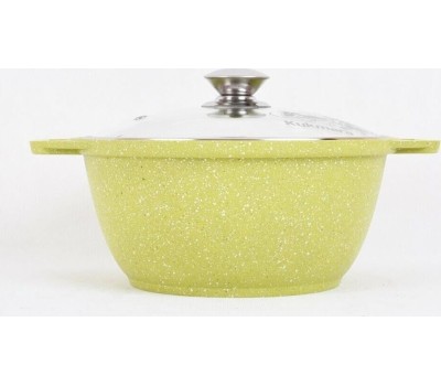 Кастрюля KUKMARA к21tsl а/пр литая 2,0л стекл/кр Trendy style lime
