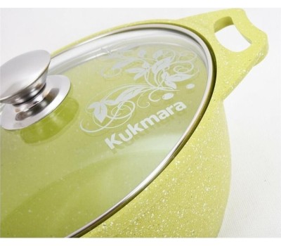 Кастрюля KUKMARA к21tsl а/пр литая 2,0л стекл/кр Trendy style lime