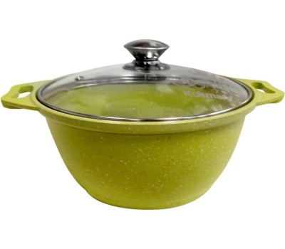 Кастрюля KUKMARA к21tsl а/пр литая 2,0л стекл/кр Trendy style lime
