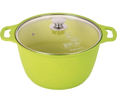 Кастрюля KUKMARA к21tsl а/пр литая 2,0л стекл/кр Trendy style lime