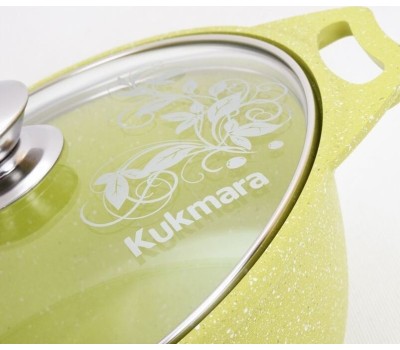 Кастрюля KUKMARA к21tsl а/пр литая 2,0л стекл/кр Trendy style lime
