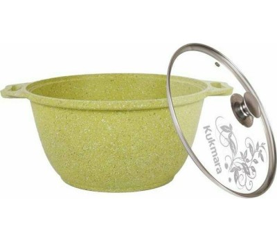 Кастрюля KUKMARA к21tsl а/пр литая 2,0л стекл/кр Trendy style lime