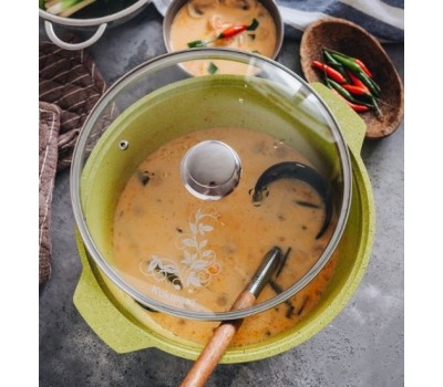 Кастрюля KUKMARA к21tsl а/пр литая 2,0л стекл/кр Trendy style lime