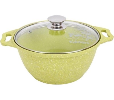 Кастрюля KUKMARA к21tsl а/пр литая 2,0л стекл/кр Trendy style lime