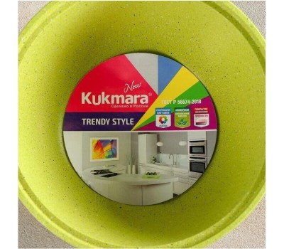 Кастрюля KUKMARA к21tsl а/пр литая 2,0л стекл/кр Trendy style lime