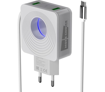 СЗУ MORE CHOICE (4627151195285) NC52QCm 1USB 3.0A QC3.0 для micro USB быстрая зарядка White