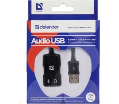 Адаптер DEFENDER (63002) Внешняя USB звуковая карта AUDIO USB