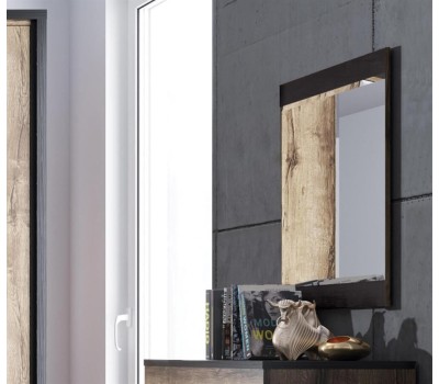 Модульная мебель АНРЭКС JAGGER Зеркало навесное цвет Дуб монастырский /черный (1 уп.)