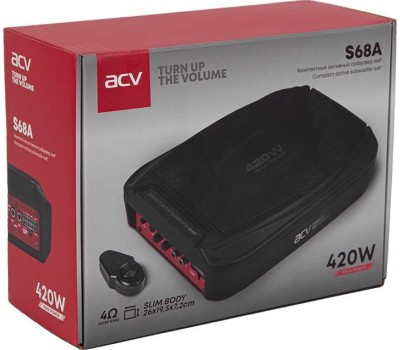 Автосабвуфер ACV S68A активный под сиденье 6*8 /RMS 140W/BassBoost