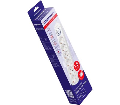 IPPON Сетевой фильтр BK-6-EU-1.8-10-W, 1.8м, белый