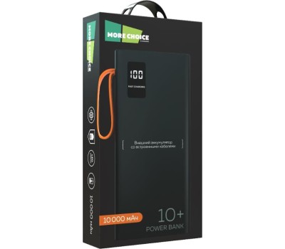 Зарядное устройство MORE CHOICE (4620202550538) PB22-10 с кабелем 2USB 2.1A - 10000mA черный