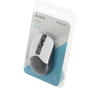 A4TECH Мышь Fstyler FG12S Panda белый/черный оптическая 1200dpi silent беспров. USB 3but