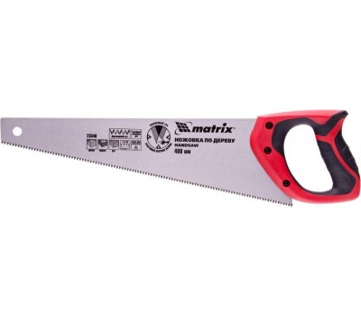 Ножовка MATRIX Ножовка по дереву, 400 мм, 7-8 TPI, зуб-3D, каленый зуб, двухкомпонентная рукоятка 23540