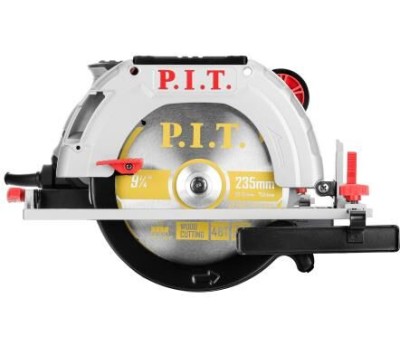 Пила циркулярная электрическая P.I.T. Пила циркулярная электрич. PKS235-C (2200Вт, 4500об/мин, диск 235х30мм, пропил 53/78мм, 45°)