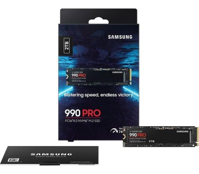 Накопитель SSD SAMSUNG SSD накопитель 990 Pro MZ-V9P2T0BW 2ТБ, M.2 2280, PCIe 4.0 x4, NVMe, M.2