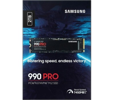 Накопитель SSD SAMSUNG SSD накопитель 990 Pro MZ-V9P2T0BW 2ТБ, M.2 2280, PCIe 4.0 x4, NVMe, M.2