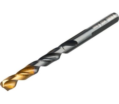 Сверло DENZEL Сверло по металлу, 6 мм, HSS-Tin, Golden Tip, 10 шт. 717215