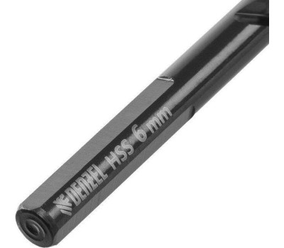 Сверло DENZEL Сверло по металлу, 6 мм, HSS-Tin, Golden Tip, 10 шт. 717215