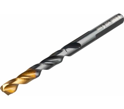 Сверло DENZEL Сверло по металлу, 6 мм, HSS-Tin, Golden Tip, 10 шт. 717215