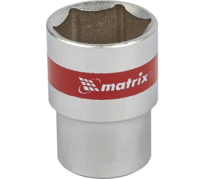 Головка торцевая MATRIX Головка торцевая, 21 мм, шестигранная, CrV, под квадрат 1/2, хромированная 13121
