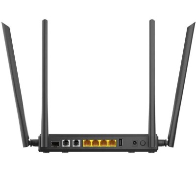Маршрутизатор D-LINK Маршрутизатор DVG-5402G/GFRU/S1A, Wi-Fi 5, AC1200, 2.4/5ГГц, 4 LAN, 1xUSB, черный